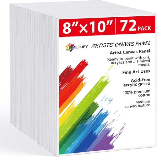 Vista 10 de Simetufy 72 tableros de lona pequeños de 5 x 7 pulgadas para pintura