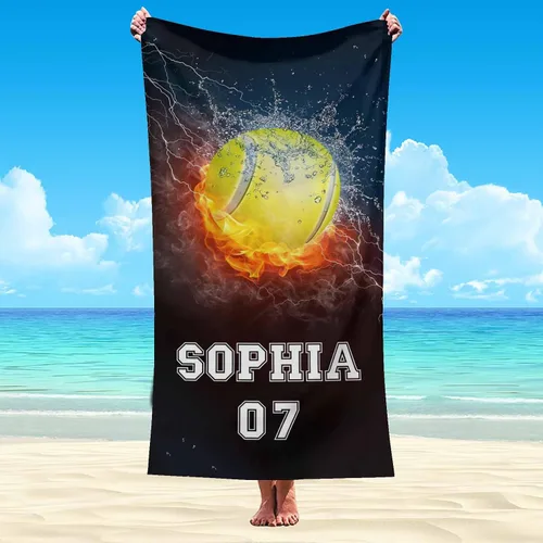 Vista 10 de Artsadd Toalla de playa personalizada para adultos, manta de playa personalizada de baloncesto con nombre inicial como regalo de fiesta para viajes