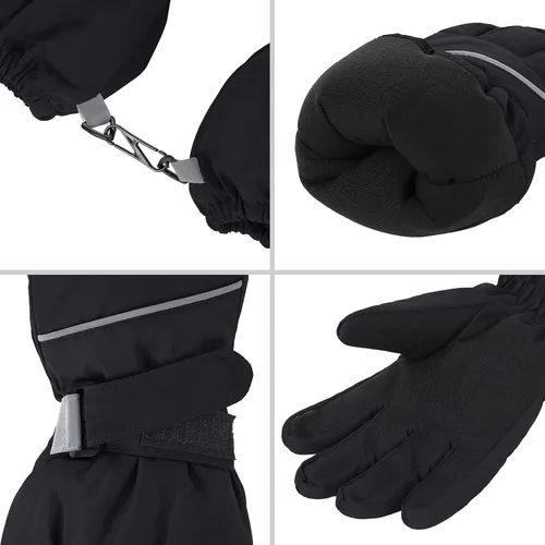 Vista 4 de American Trends Guantes de invierno impermeables para niños, guantes de nieve cálidos para niños y niñas, guantes de esquí para niños y niñas