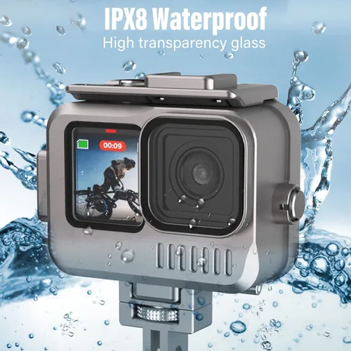 Vista 3 de Carcasa de buceo subacuática, IPX8 carcasa impermeable para fotografía de cámara, 40M de profundidad compatible con 11 10 9