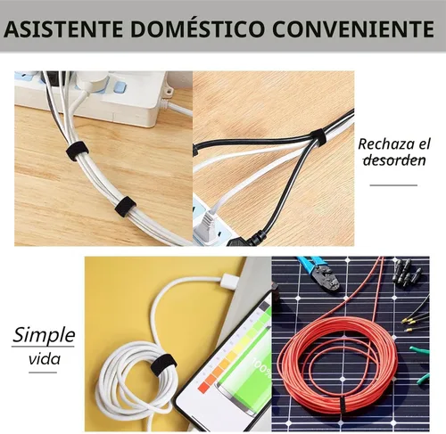 Vista 3 de BSELEYY - Amarres de Cable Reutilizables de 27 Yardas x 1 Pulgada - Correas de Cable Ajustables Cinta de Gestión de Cables Correas de Organización