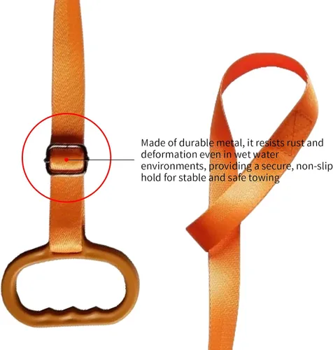 Vista 6 de Cuerda de remolque para kayak, correa de asistencia de pie, asas de arrastre de canoa, cuerda de tracción SUP, accesorios de kayak, mango
