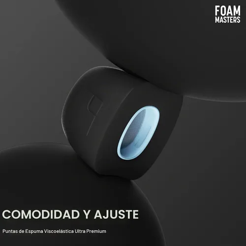 Vista 4 de Foam Masters - Almohadillas de espuma viscoelástica ultra premium para AirPods Pro de 1ª y 2ª generación 3 pares Nueva versión Ajuste seguro