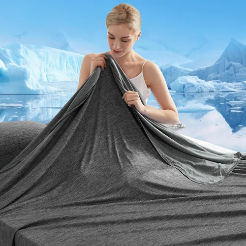 Vista 16 de Marchpower - Manta de enfriamiento para niños que duermen con calor, manta de lana fresca Arc-Chill con diseño de doble cara, fibra de enfriamiento