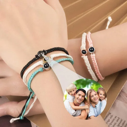 Vista 2 de ggtg Pulseras personalizadas con imagen en el interior Pulseras de proyección personalizadas con fotos Pulsera Regalos conmemorativos con foto