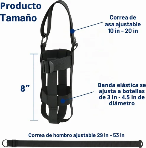 Vista 3 de Cosmos Correa para botella de agua, correa cruzada con asa y correas para el hombro, se adapta a botellas de boca ancha de 20 a 64 onzas