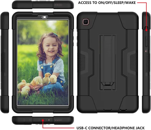 Vista 4 de Bingcok Funda para Galaxy Tab A7 Lite 8.7, resistente, resistente, de cuerpo completo, híbrida, a prueba de golpes, protección contra caídas
