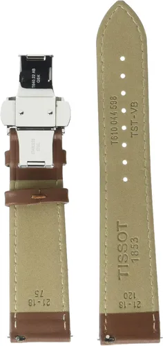 Vista 2 de Correa de reloj Tissot de cuero marrón, 21 (Modelo T852044597)