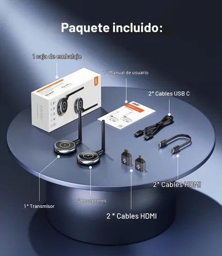 Vista 9 de AIMIBO Extensor HDMI inalámbrico con múltiples receptores 1X4, transmisor y receptor inalámbrico HDMI 5G, transmisión de video y audio de 1080P a