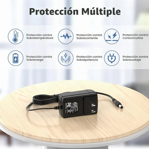 Vista 6 de Fuente de alimentación del adaptador de 12W para la luz de tira del LED Negro-1