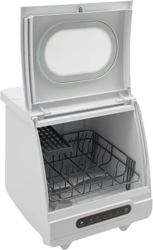Vista 2 de Lavavajillas portátil para encimera, mini lavavajillas, control de panel completo, lavadora de platos portátil y compacta, 5 programas de lavado