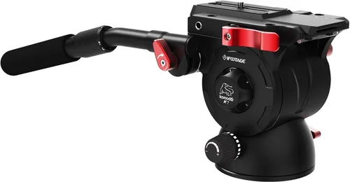 Vista 9 de IFOOTAGE Komodo K5S Cabeza Fluida Cabeza de Video Pan Tilt Mount Aluminum Fluid Head Mount for DSLR Camera Camcorder Monopod Tripod, Professional