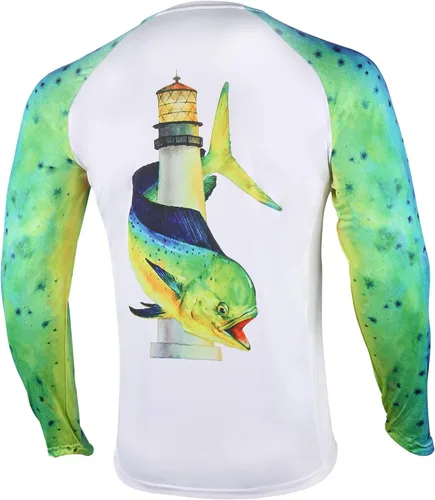 Vista 6 de Palmyth - Camiseta de pesca para hombre, con manga larga, protección solar ultravioleta FPU 50+, con bolsillo