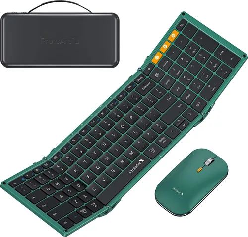Vista 14 de ProtoArc XKM01 Full-Size Foldable Keyboard Mouse Combo for Travel, Gray Gris negro