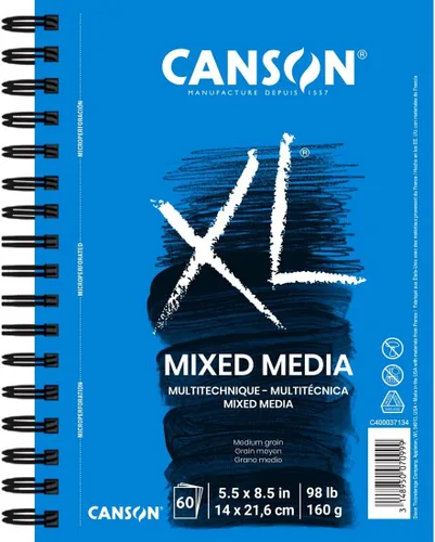 Vista 2 de Canson Bloc de medios mixtos serie XL 5-1/2" x 8-1/2", paquete de 6