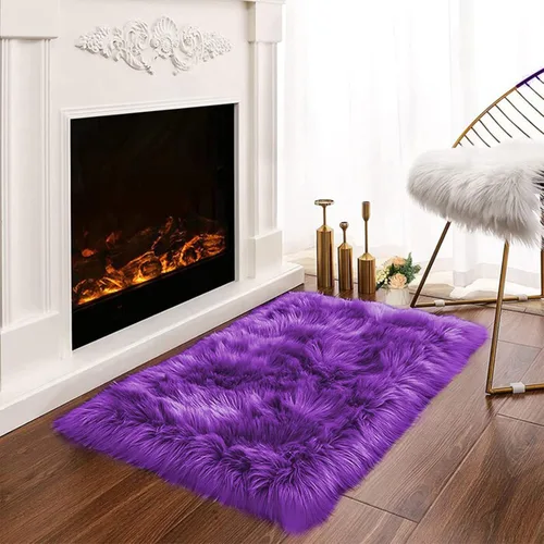 Vista 92 de Latepis - Alfombra rectangular de piel sintética tipo lana de oveja suave y esponjosa de estilo bohemio para sala de estar, dormitorio y residencias