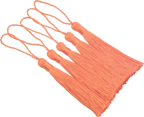 Vista 5 de KONMAY, borlas pequeñas y suaves, con bucles para proyectos de bricolaje, hechas a mano, sedosas, de 3.5 pulgadas, 20