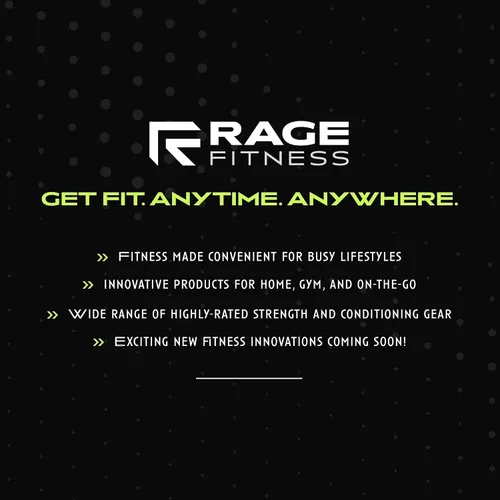 Vista 7 de Rage Fitness Single Cast Iron Kettlebell Powder Coated - Wide Handle Weights for Core & Glute Workouts; Swings, Squats, Deadlifts; Strength
