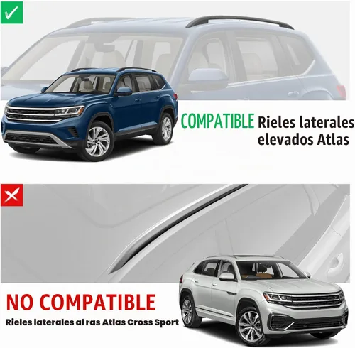 Vista 2 de Barras transversales de techo con cerradura de 300 libras compatibles con VW Atlas 2017-2026