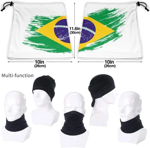 Vista 6 de PARREN Calentador de cuello con bandera brasileña, bufanda de tubo de esquí y máscara de media cara de snowboard, cubierta facial para hombres