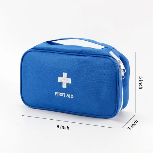 Vista 2 de TOPASION Bolsa vacía portátil para botiquín de primeros auxilios, bolsa de medicina de viaje, bolsa médica pequeña (2 piezas, azul)