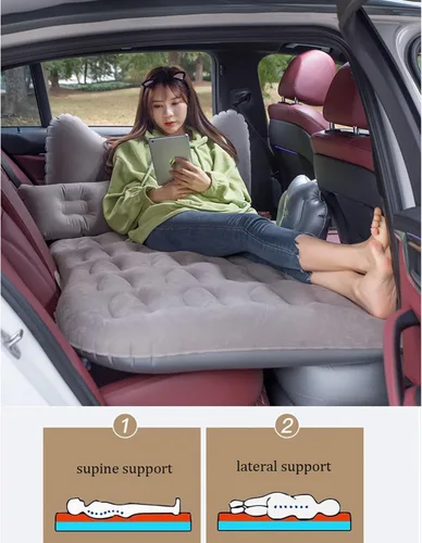 Vista 4 de Colchón de aire para cama de camión, colchón de aire para coche, cama inflable, maletero de coche, almohadilla de dormir trasera, inflador, almohada