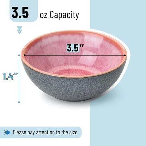 Vista 3 de BTaT - Tazones de cerámica para salsa de soja, 3.5 oz, 9 cm, Tazones de salsa de soja de cerámica, pequeños tazones de servicio para guarniciones