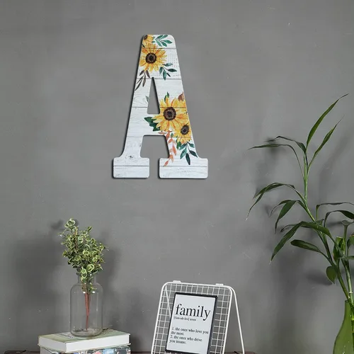 Vista 2 de COLLECTIVE HOME - Letras de madera de 12 pulgadas para decoración de pared, letrero rústico de pared, letreros decorativos para colgar, número