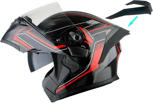 Vista 6 de 1Storm Casco modular de cara completa para motocicleta con doble visera abatible y protector solar: HB89 Flecha Azul