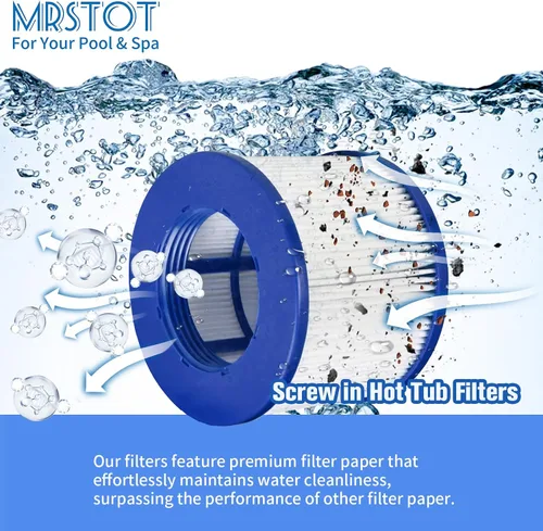 Vista 2 de Repuesto de filtro atornillado para bañera de hidromasaje RELXTIME/ALEKO/Wejoy Aquaspa/Co-z/Wave/CleverSpa, cartuchos roscados para jacuzzis Paquete