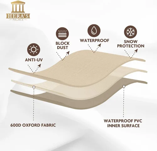 Vista 4 de HERA'S PALACE Funda impermeable para banco de exteriores, funda de sofá resistente 600D, resistente al viento y anti-UV, fundas para muebles