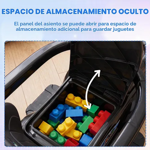 Vista 6 de Aosom Coches de empuje 3 en 1 para niños pequeños de 18 a 36 meses, color Negro