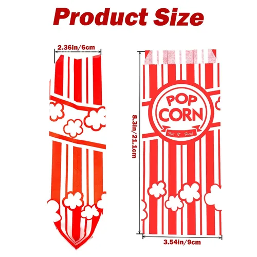 Vista 2 de Homrelaxy 600 bolsas de palomitas de maíz, bolsas de palomitas de maíz de 1 onza para porciones individuales, fundas de papel a granel para máquina