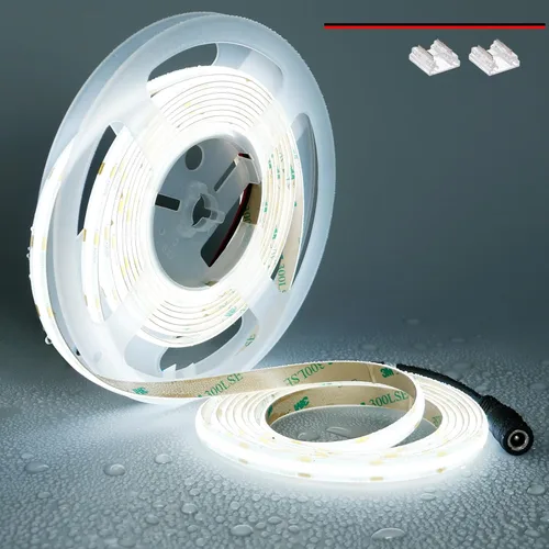 Vista 16 de TOPAI Tira de luz LED COB de 12 V, 3000 K, blanco cálido, impermeable, IP65, 480 LEDs/M, súper brillante, 4000 lúmenes, CRI>90, 16.4 pies, sin