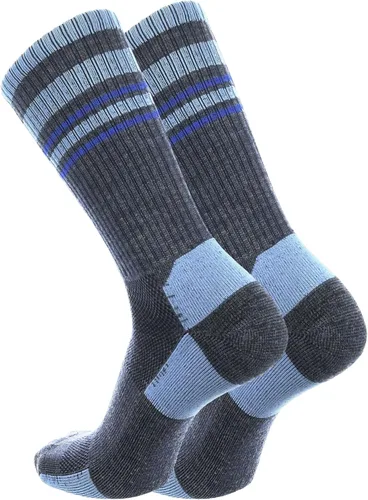 Vista 31 de TCK Calcetines de lana merino para hombres y mujeres para senderismo, caza, ciclismo de montaña, longitud de la tripulación para botas
