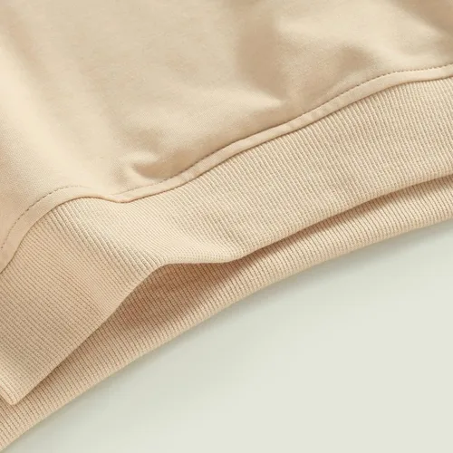 Vista 35 de Sudadera unisex de algodón de color sólido para bebé, camiseta de manga larga con cuello redondo