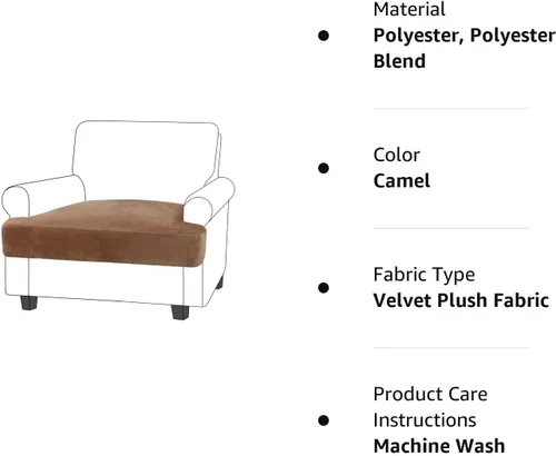 Vista 8 de Turquoize Funda de terciopelo para silla de cojín en forma de T, fundas de cojín en T para sala de estar, funda de sofá en forma de T, fundas