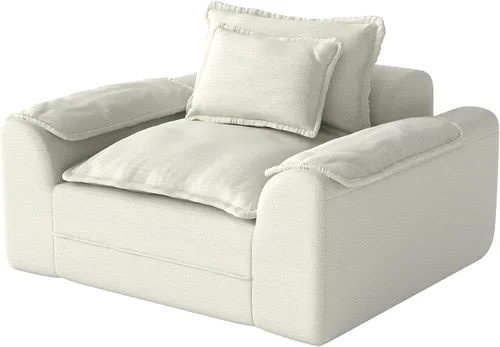 Vista 8 de Hobestluk Cloud - Sofá individual de espuma viscoelástica con asiento profundo, sofá en forma de L con funda extraíble, sofá grande para sala