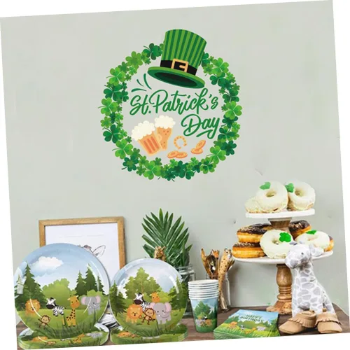Vista 3 de Vaguelly Etiqueta engomada de la puerta del día de San Patricio para el Día de San Patricio, suministros de fiesta de San Patricio, calcomanía