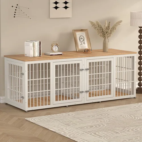 Vista 16 de rehomerance Mueble de jaula de perro resistente de 26 pulgadas para perros pequeños, mesa auxiliar decorativa para casa de mascotas, muebles de Negro