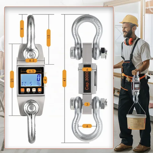 Vista 6 de Bonvoisin Báscula digital de grúa de 11000 libras, báscula colgante industrial resistente (11000 libras/11,023.1 lbs)