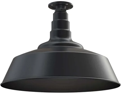 Vista 12 de Steel Lighting Co. Manhattan Warehouse Light Colgante montado en el techo Cúpula de 20 pulgadas vástago de 12 pulgadas Luz de granero