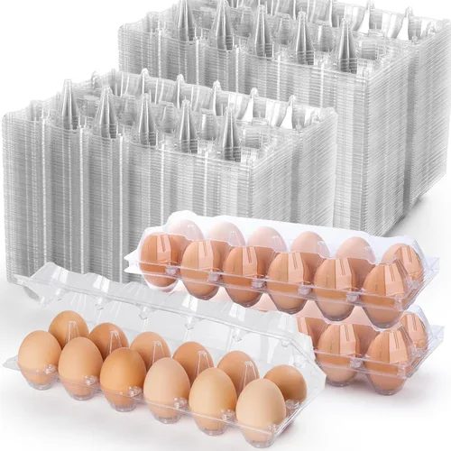 Vista 10 de 48 paquetes de cartones para huevos económicos a granel de 12 unidades, 1 docena de cartones para huevos transparentes y vacíos para huevos