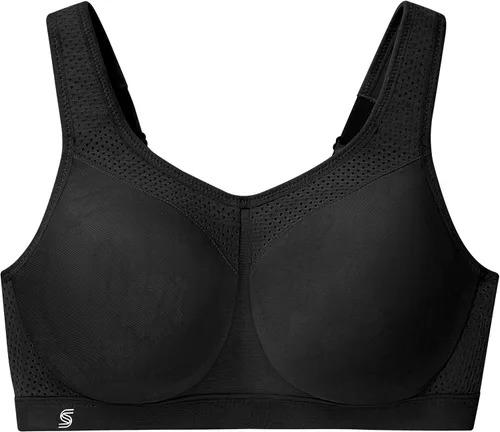 Vista 4 de Full Figure Plus Size High Impact Wonderwire Sports Bra Underwire #9066 Negro