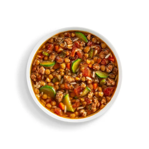 Vista 2 de Frontier Soups Comidas abundantes de la cosecha de indiana salchichas y lentejas, 16 onzas, paquete de 2