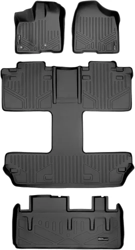 Vista 35 de MAXLINER - Juego de tapetes de piso de ajuste personalizado de 3 filas para Toyota Sienna 2011-2012