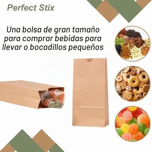 Vista 3 de Bolsas marrones de 1 libra, paquete de 100 (3.5 pulgadas de ancho x 6.5 pulgadas de alto x 2.3 pulgadas de largo)