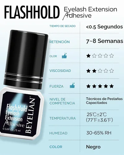 Vista 3 de BEYELIAN - Pegamento para extensiones de pestañas sensibles 0,17 fl oz / 5 ml / Tiempo de secado 0,5 segundos / Retención de 7-8 semanas / Adhesivo