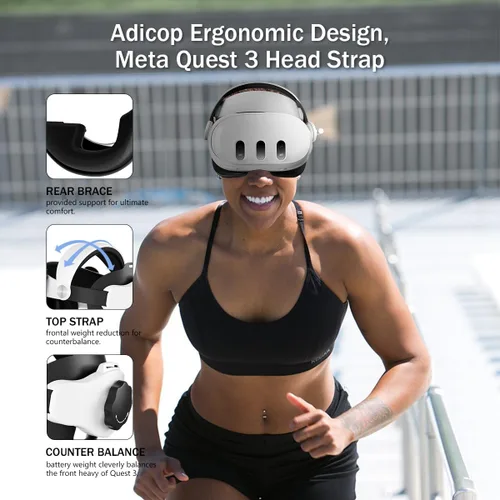 Vista 3 de Battery Head Strap Compatible with Meta Quest 3, Extend Playtime and Enhance Immersion Comfort, Quest 3 Elite Strap with Battery VR Headset - 8000mAh
