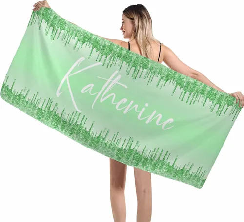 Vista 31 de Interestprint Toalla de piscina con nombre personalizado para niños, adultos y hombres, toalla de playa naranja personalizada con número